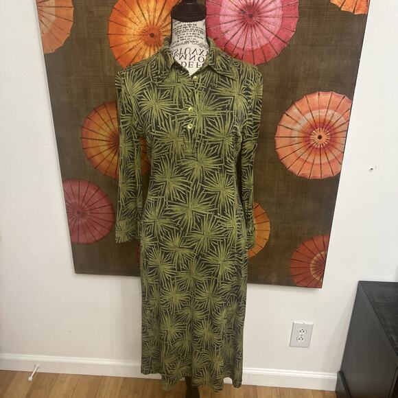 Diane Von Furstenberg 100% Silk Shirt Dress Chrysanthemum Print Classic Sz 8 - Picture 1 of 6
